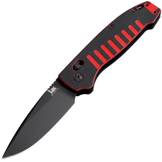 Hogue HK Ballista XL Auto, 3.5" Drop Point Blade, Red/Black Handle - 54559