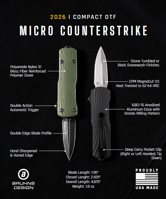 Hogue Micro Counterstrike OTF Automatic Knife – Olive Drab Green, CPM MagnaCut
