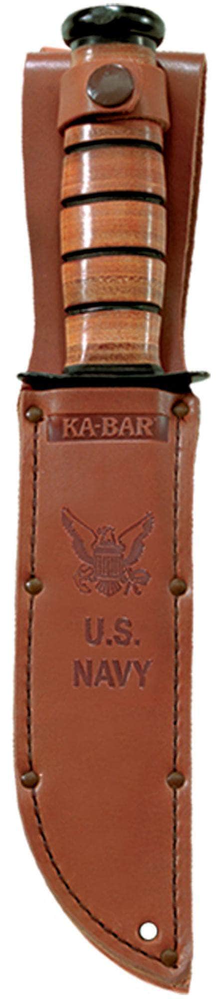 KA-BAR 1225S Brown Leather USN Replacement Sheath – 7" Blades