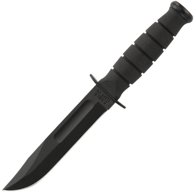 KA-BAR Short Fighting Knife, 5.25" Black Blade, Kraton Handle, Kydex Sheath - 1258