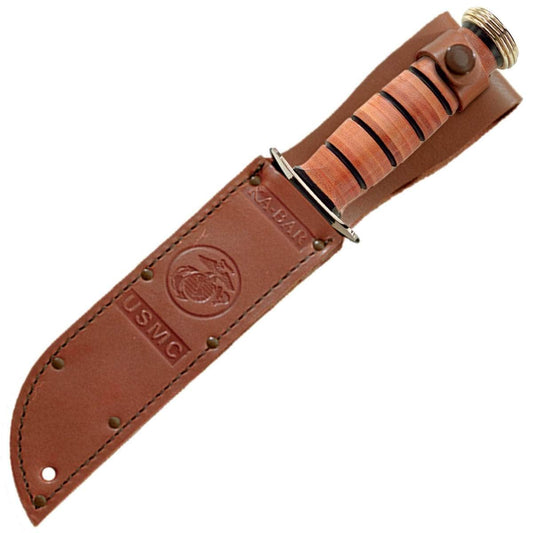 KA-BAR Brown Leather USMC Sheath, Fits 7" KA-BAR Knives - 1217S