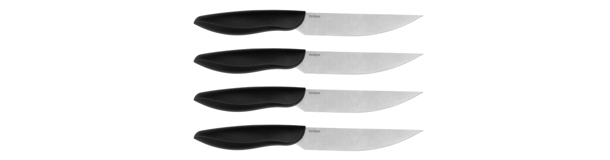Kershaw 1785 4-Piece Serrated Steak Knife Set – Black Handles