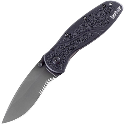 Kershaw Blur, 3.4" Black ComboEdge Blade, Black Handle - 1670BLKST