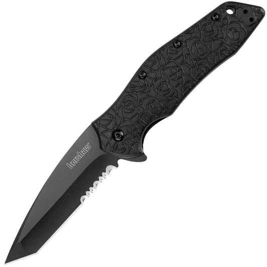 Kershaw Kuro, 3.1" Serrated Assisted Tanto Blade, GFN Handle - 1835TBLKST