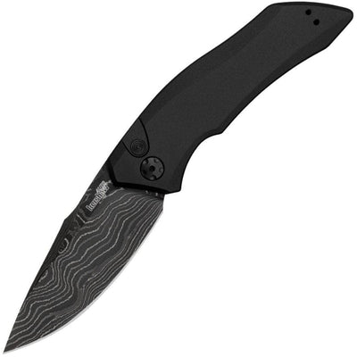 Kershaw Launch 1 Automatic Knife, 3.4" Damascus Blade, Aluminum Handle - 7100BLKDAM