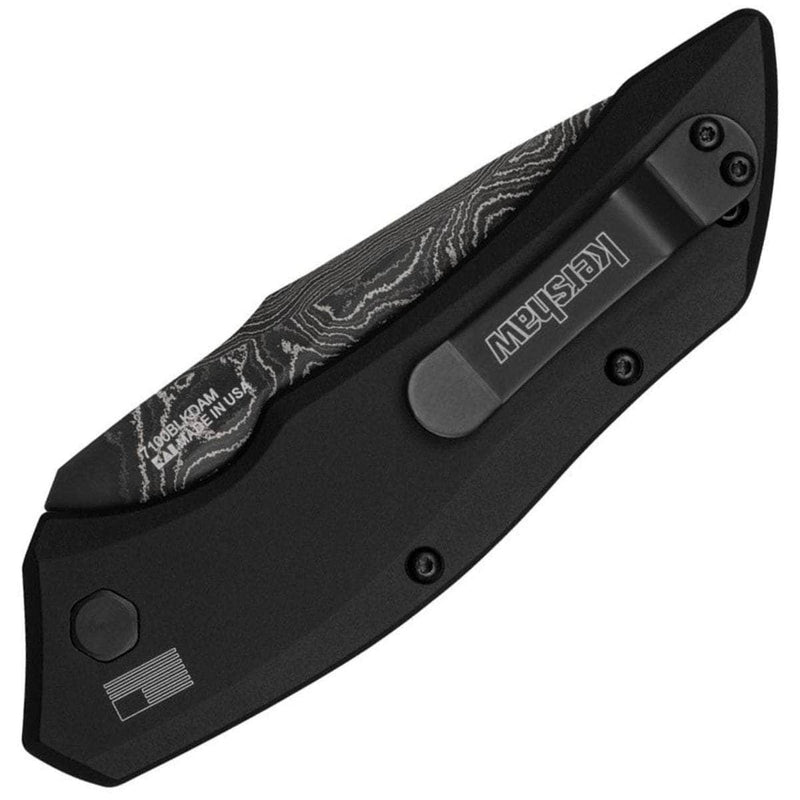 Kershaw Launch 1 Automatic Knife, 3.4" Damascus Blade, Aluminum Handle - 7100BLKDAM