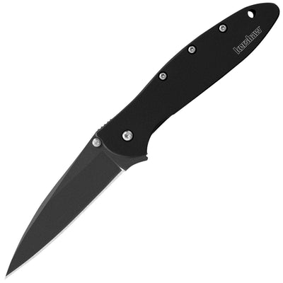 Kershaw Leek, 3" Assisted Black Blade, Black Aluminum Handle - 1660CKT