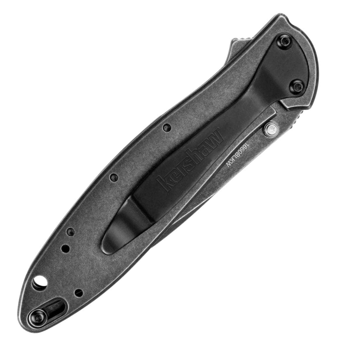 Kershaw Leek BlackWash, 3" Assisted Blade, Steel Handle - 1660BLKW