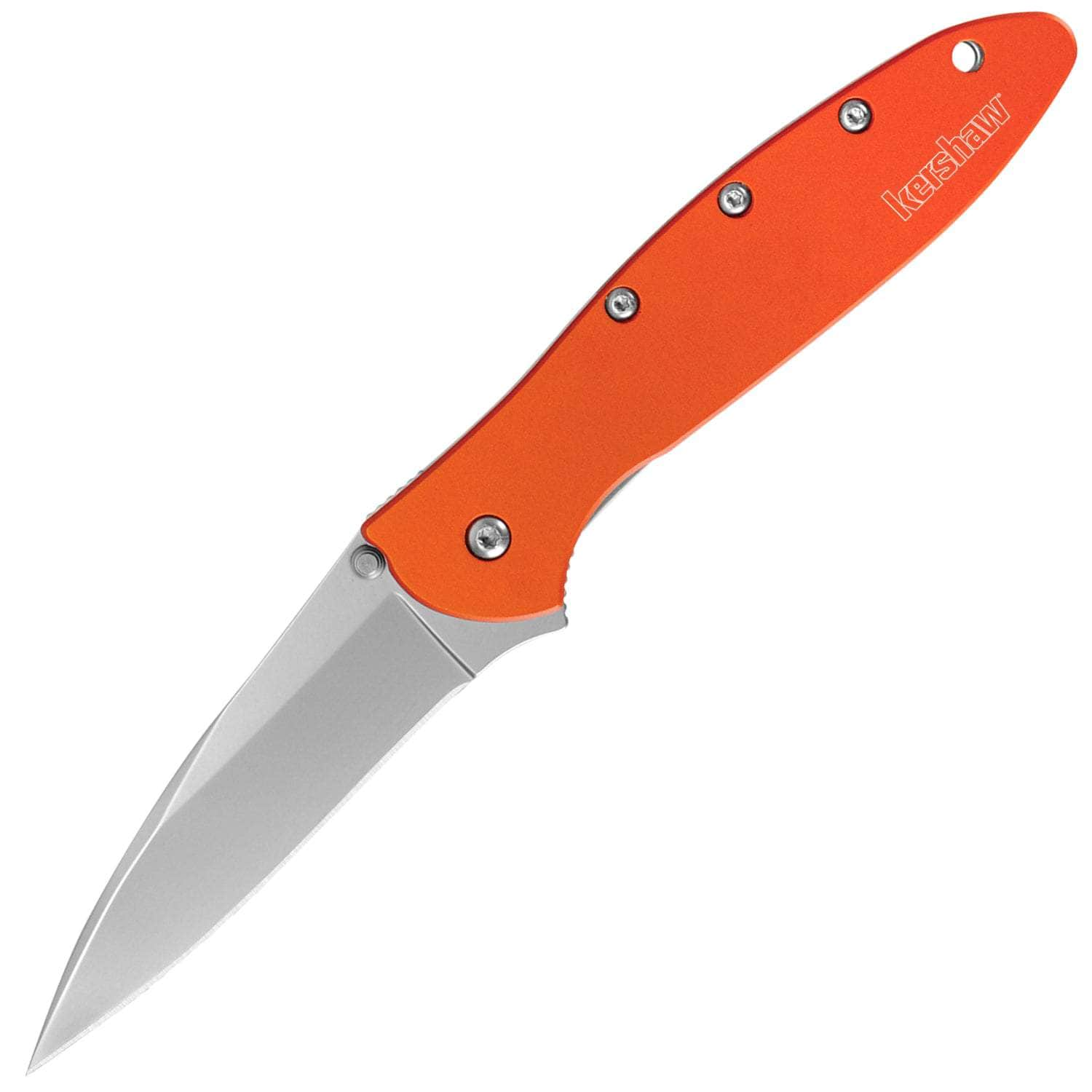 Kershaw Ken Onion Leek Pocket Knife (Orange Plain Edge) Spring Assisted ...