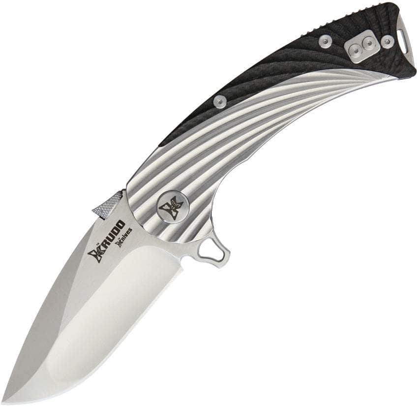 KRUDO Discipline Folding Knife – 3.25-inch Drop Point, Carbon Fiber