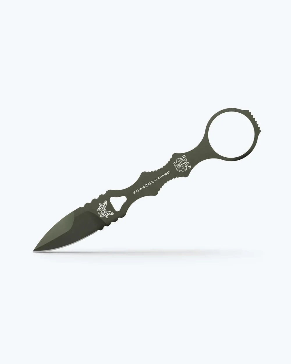 Benchmade Mini SOCP 177GN Dagger – OD Green Cerakote, Tan Sheath