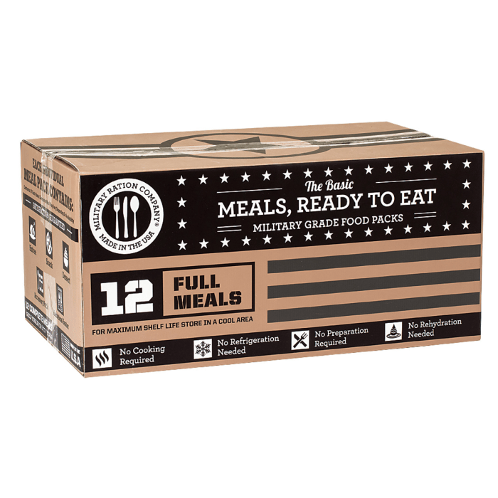 Major Surplus MRE Basic Case of 12 Ready-to-Eat Meals – 09-9177000012