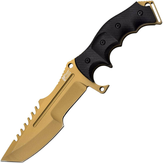 MTech USA Call Of Duty Ghosts Fixed Blade, 5.5" Gold Blade, G10 Handle, Sheath - MX-8054GD