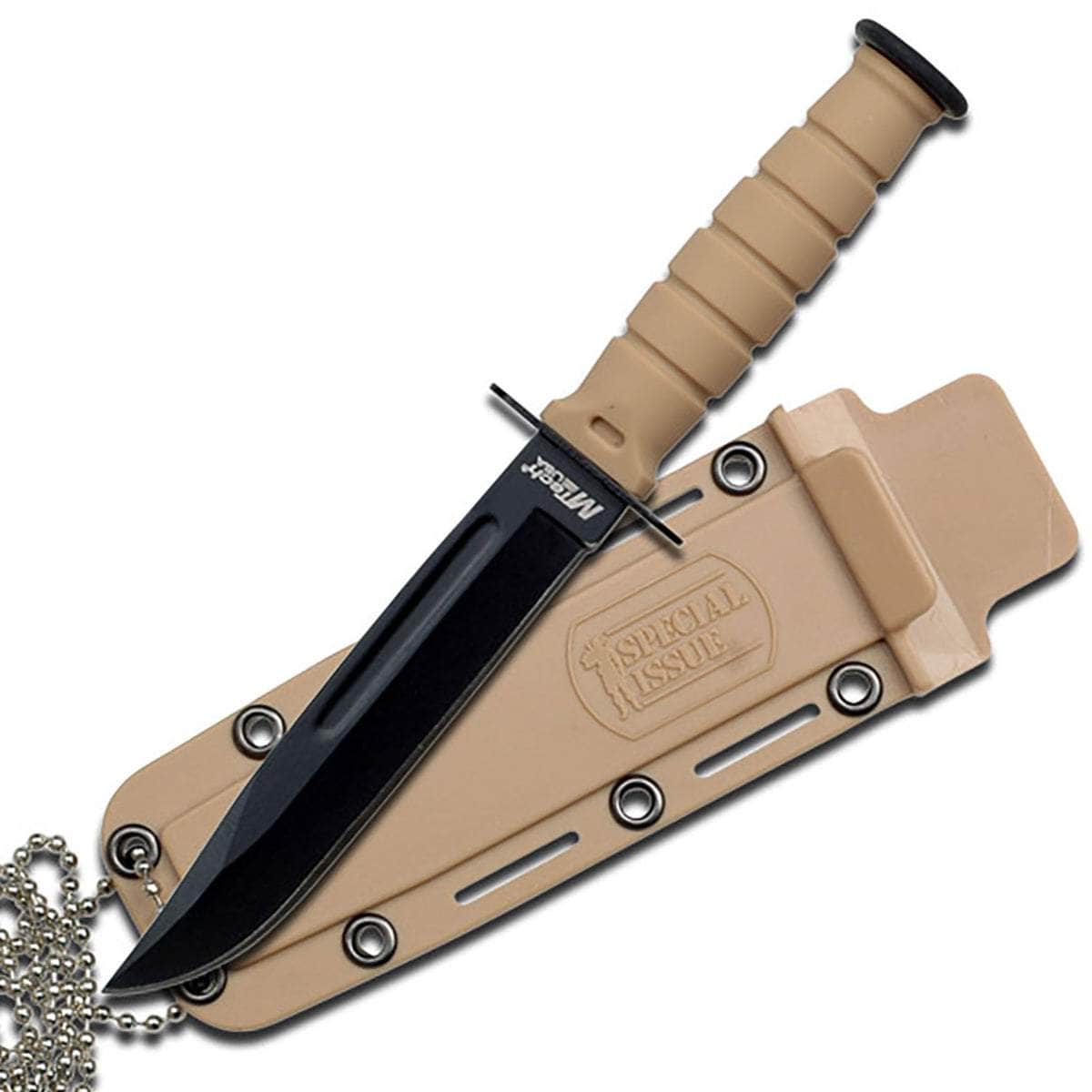 MTech USA Tactical Fixed Blade Knife, 3.25" Blade, ABS Handle, Sheath - MT-632DT
