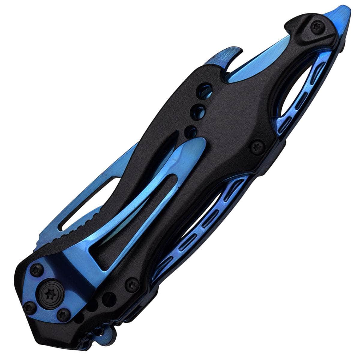 MTech USA Assisted Folder, 3.5" Blue Blade, Aluminum Handle - MT-A705BL