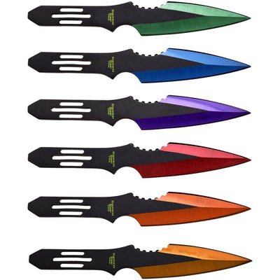 Perfect Point 6-Piece Multi-Color Throwing Knives - PP-595-6MC