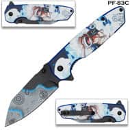 Luffy Print Handle Spring Assist Pocket Knife