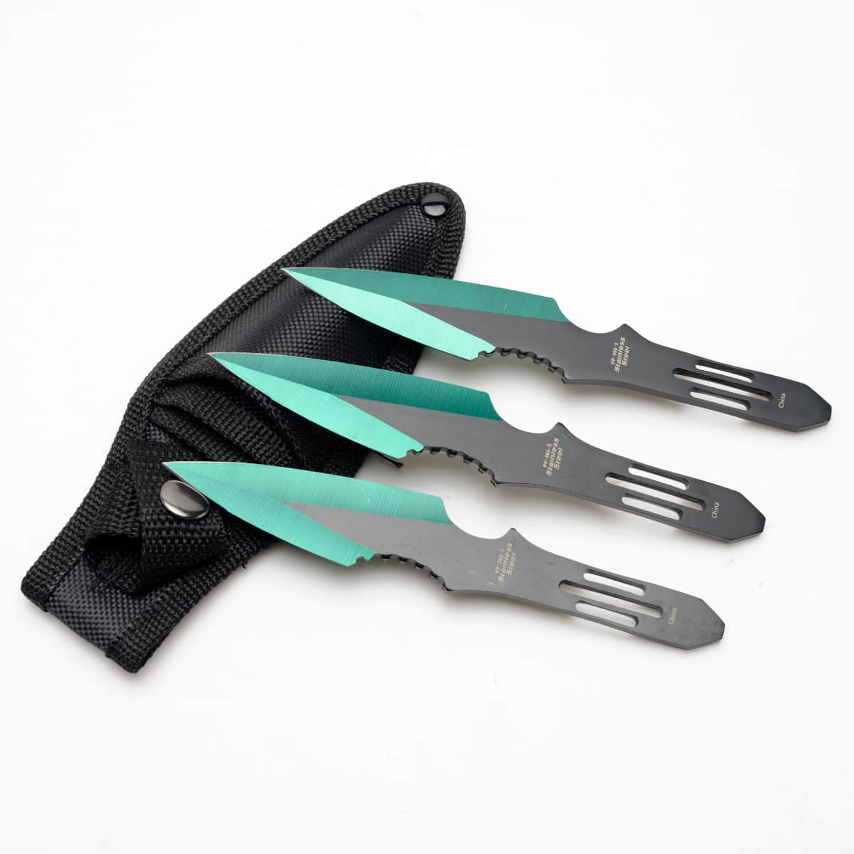 Perfect Point Throwing Knives Set of 3 – Green Line | PP-595-3GN