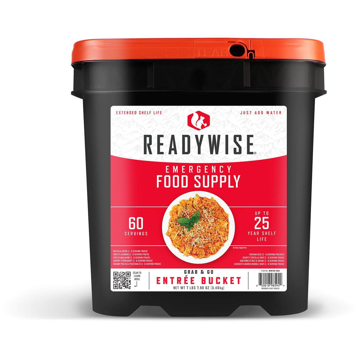ReadyWise RW10160 60-Serving Emergency Food Bucket – Freeze-Dried Entrées