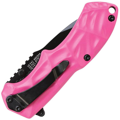 Smith & Wesson Black Ops Mini M.A.G.I.C. Knife, 2.5" Assisted Blade, Pink Aluminum Handle - SWBLOP3SMP