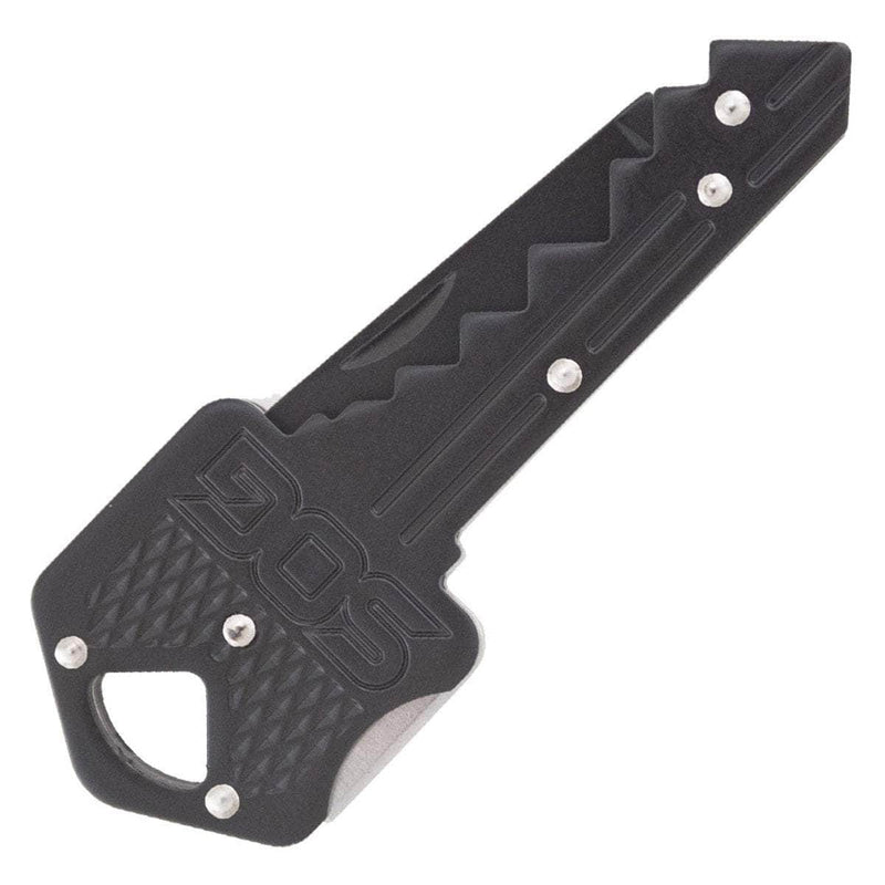 SOG Key Knife, 1.5" Black Blade, Black Steel Handle - KEY-101