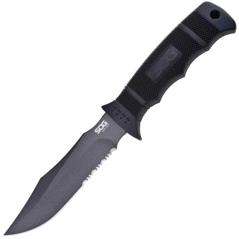 SOG Seal Pup Knife, 4.75" ComboEdge AUS8 Blade, GRN Handle, Kydex Sheath - M37K