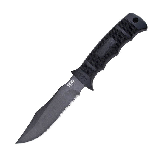 SOG SEAL Pup M37K Fixed Blade – 4.75" AUS-8, Hard Nylon Sheath