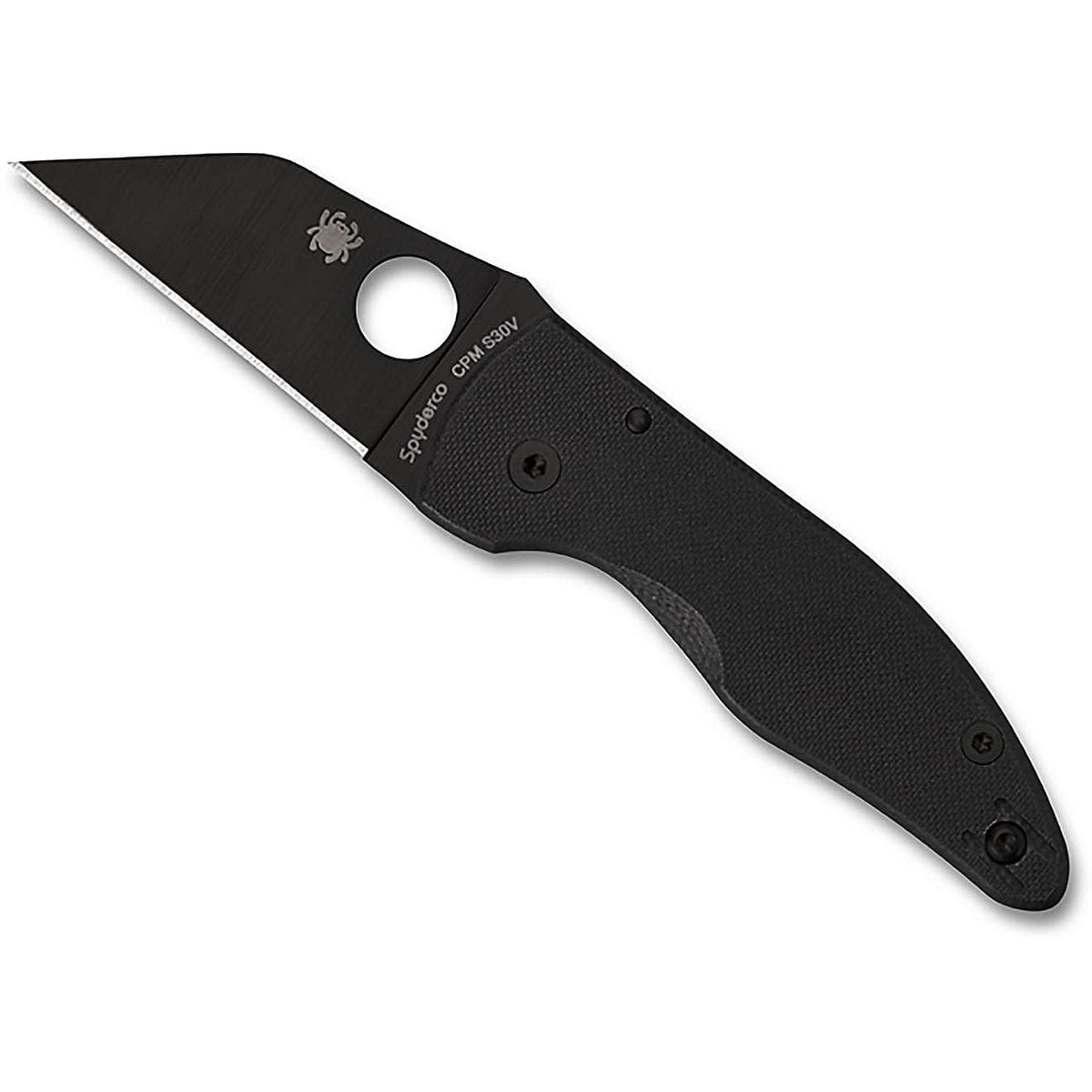 Spyderco MicroJimbo C264GPBK with black DLC Wharncliffe blade and black G-10 handle