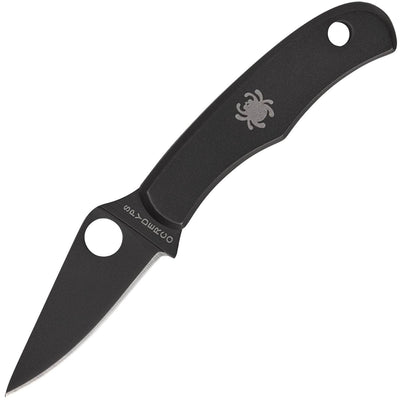 Spyderco Bug Knife, 1.27" Black Blade, Black Stainless Steel Handle - C133BKP