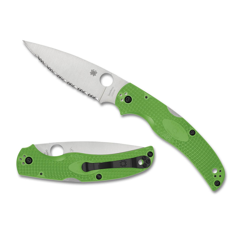 Spyderco Native Chief Salt C244SGR - Serrated LC200N, Green FRN