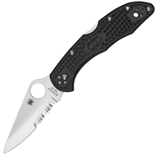 Spyderco Delica 4, 2.875" VG-10 ComboEdge Blade, Black FRN Handle - C11PSBK