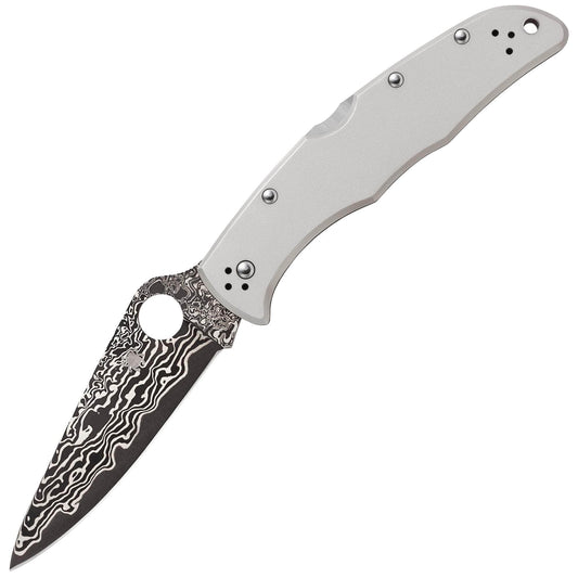 Spyderco Endura 4, 3.83" Damascus Blade, Titanium Handle - C10TIPD