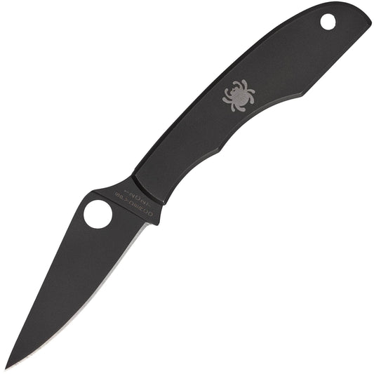 Spyderco Grasshopper, 2.27" 12C27 Black Blade, Black Steel Handle - C138BKP