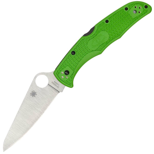 Spyderco Pacific Salt 2, 3.78" LC200N Plain Blade, Green FRN Handle - C91FPGR2