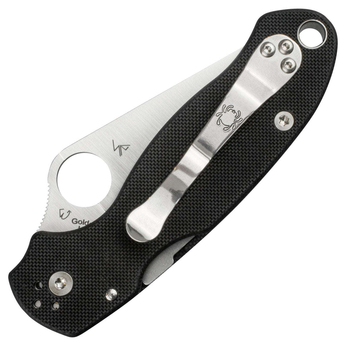 Spyderco Para 3, 3" Serrated S45VN Blade, Black G-10 Handle - C223GS