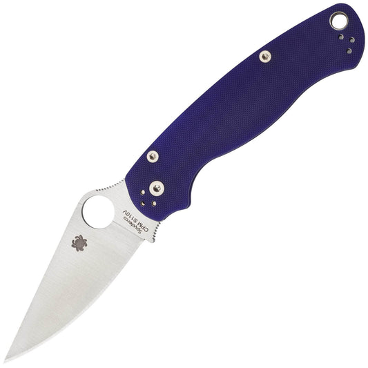 Spyderco Paramilitary 2, 3.4" S110V Blade, Blue/Purple G10 Handle - C81GPDBL2