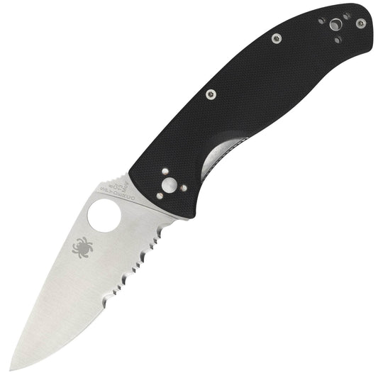 Spyderco Tenacious, 3.39" ComboEdge Blade, Black G10 Handle - C122GPS