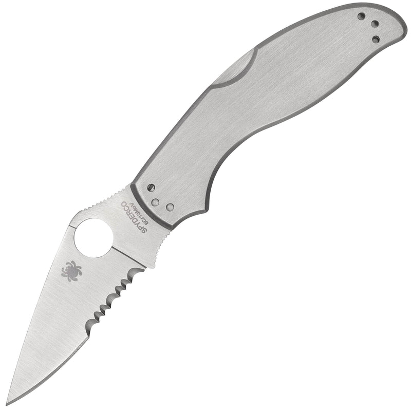 Spyderco UpTern, 2.82" ComboEdge Blade, Steel Handle - C261PS