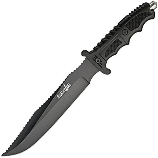 Survivor Fixed Blade, 6.75" Blade, Nylon Fiber Handle, Sheath - HK-718