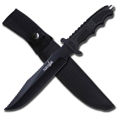 Survivor Fixed Blade, 6.75" Blade, Nylon Fiber Handle, Sheath - HK-718