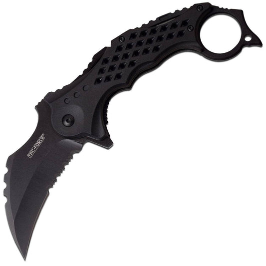 Tac-Force Spring Assisted Karambit, 3" ComboEdge Blade, ABS Handle - TF-945BK