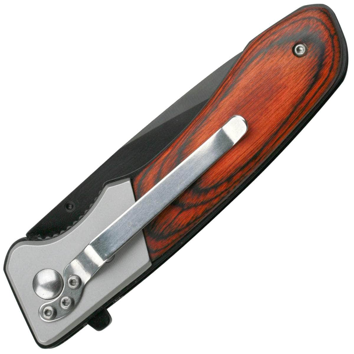 Tac-Force Spring Assisted Pocket Knife, 3" Black Blade, Pakkawood Handle - TF-469