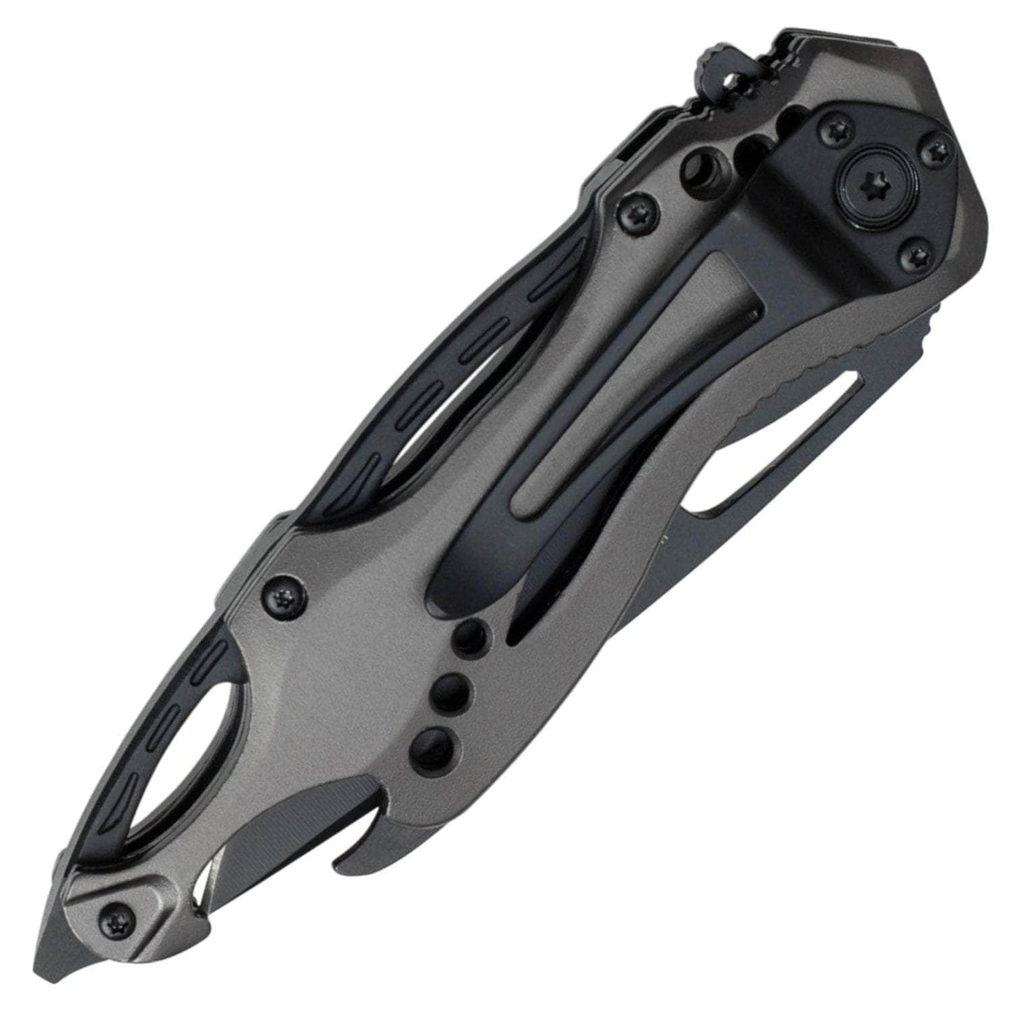 Tac-Force Spring Assisted Knife, 3.25" Blade, Gray Aluminum Handle - TF-705GY