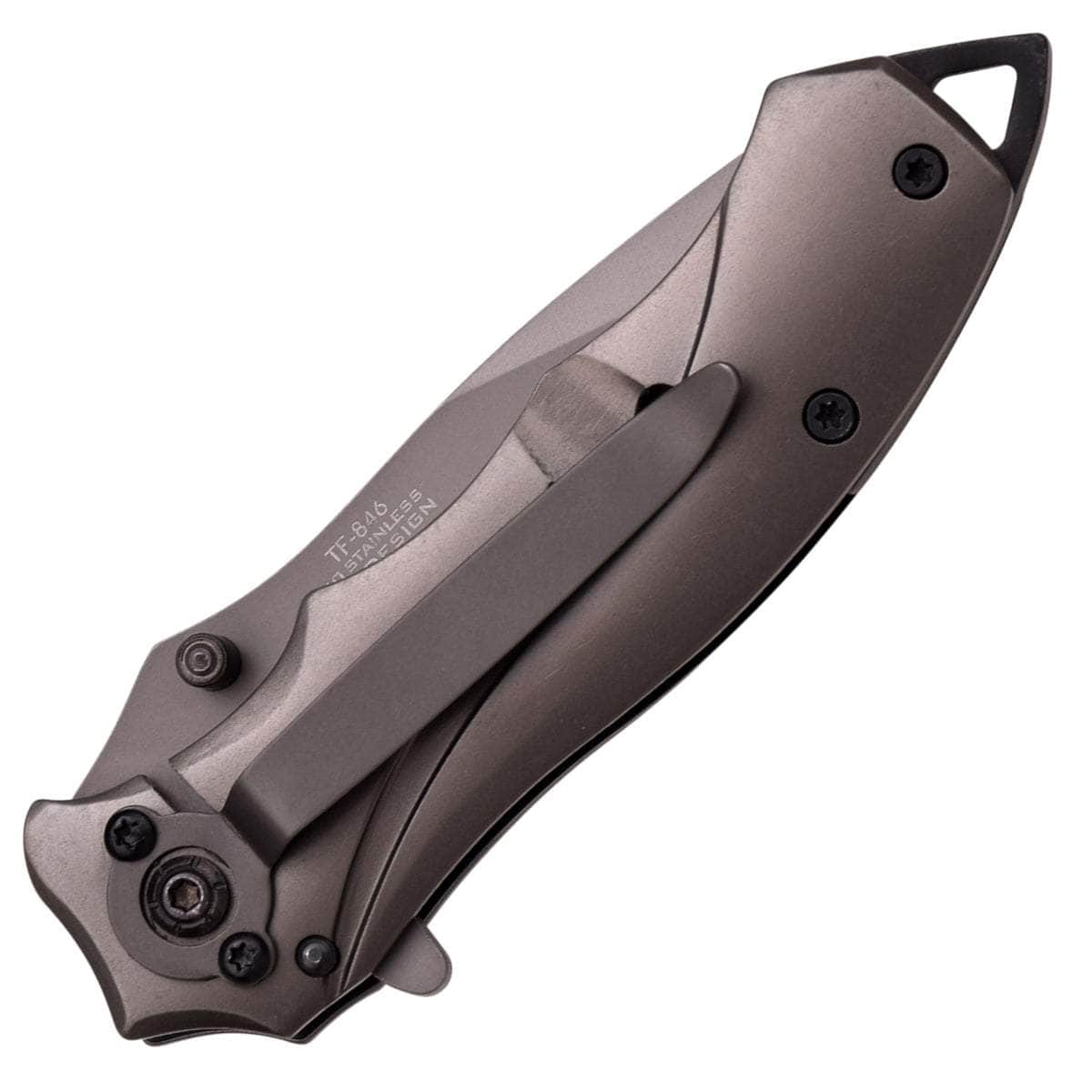 Tac-Force Spring Assisted Knife, 2.75" Gray Blade, Steel Handle - TF-846