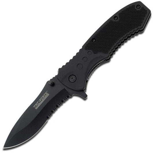 Tac-Force Tactical Folder, 3.5" Assisted Blade, Black ABS Handle - TF-800BK