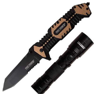 Tac-Force 2-Piece Value Pack, Assisted Knife and LED Flashlight - TF-PR-103