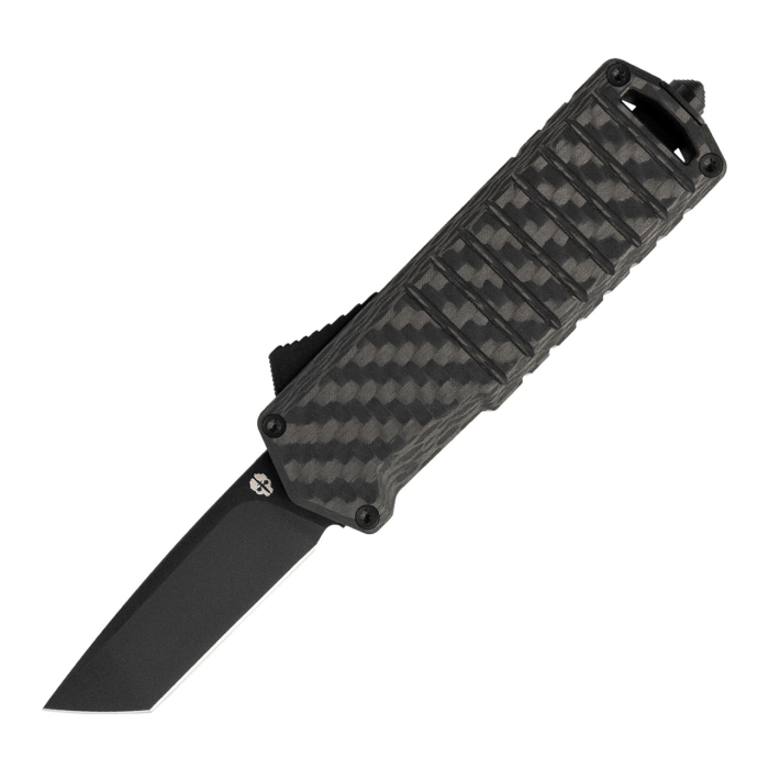 TEKTO A2 Badger Carbon Fiber OTF Automatic Knife – 1.85" Black D2 Blade | Carbon Fiber Handle | TEK-A2S-CFBK-D2BK2-A1