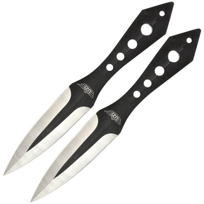 UZI Throwing Knife Set, 2 8" Throwers, Nylon Sheath - UZK-TRW-TZP