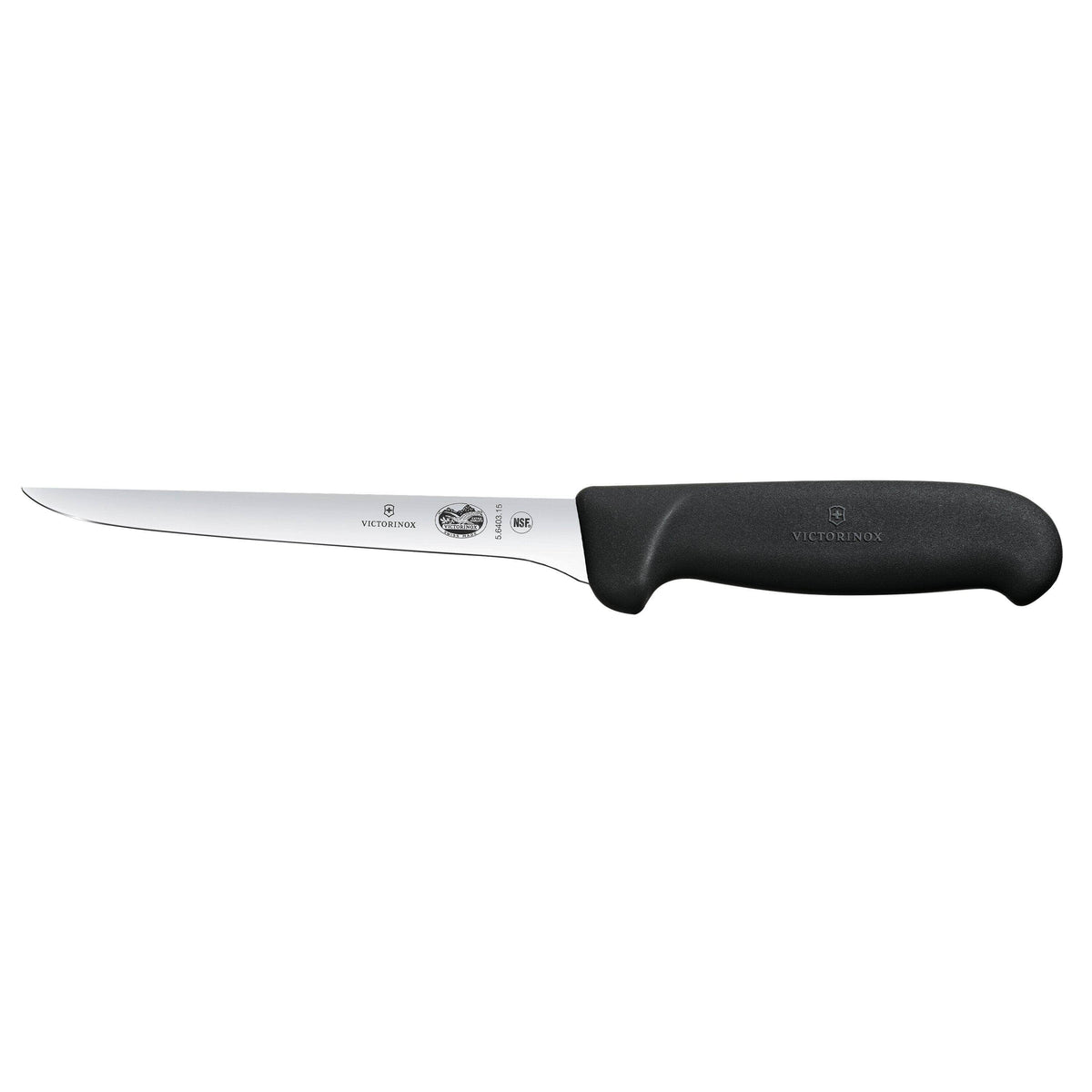 Victorinox Fibrox 5.6403.15 six inch boning knife with black non-slip handle