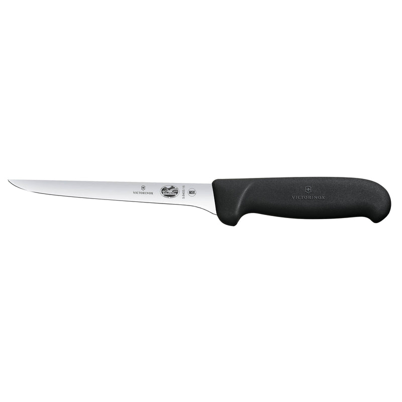 Victorinox Fibrox 5.6403.15 six inch boning knife with black non-slip handle
